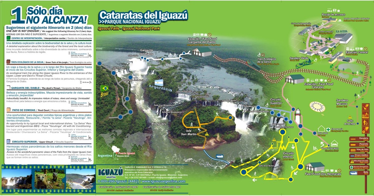 Cataratas del Iguazú Guías de Turismo del Parque Nacional MAPA DE